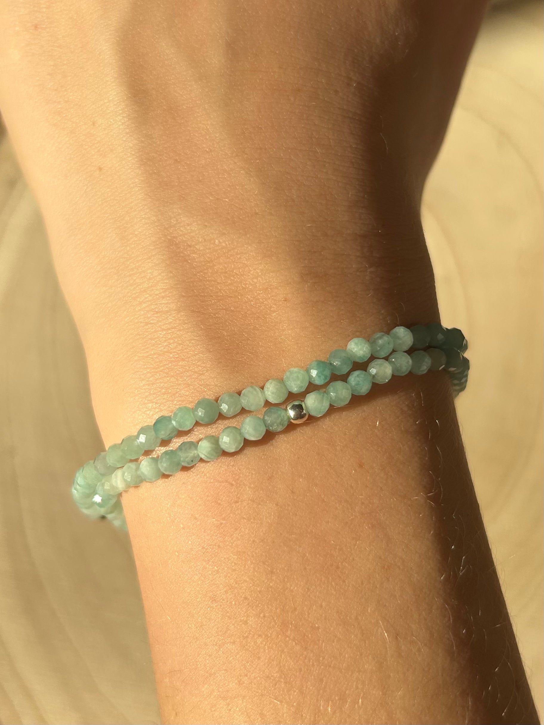 Amazonit Armband am Handgelenk