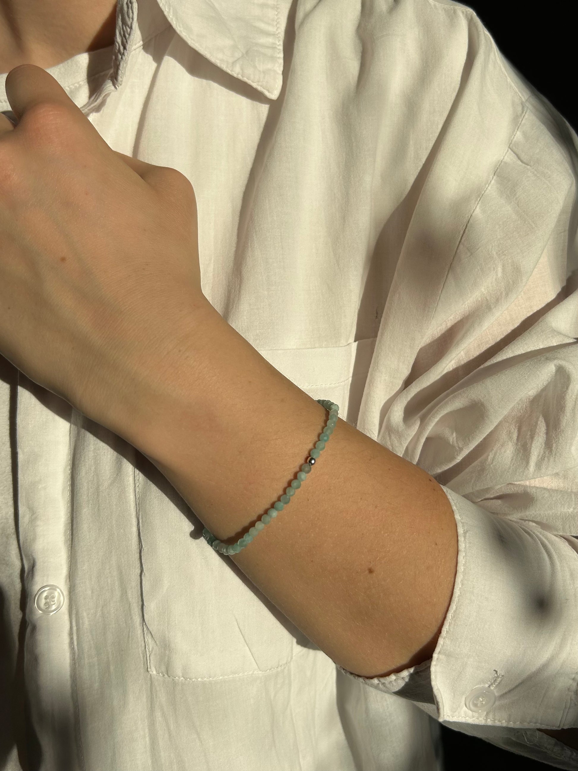 Amazonit Armband am Handgelenk