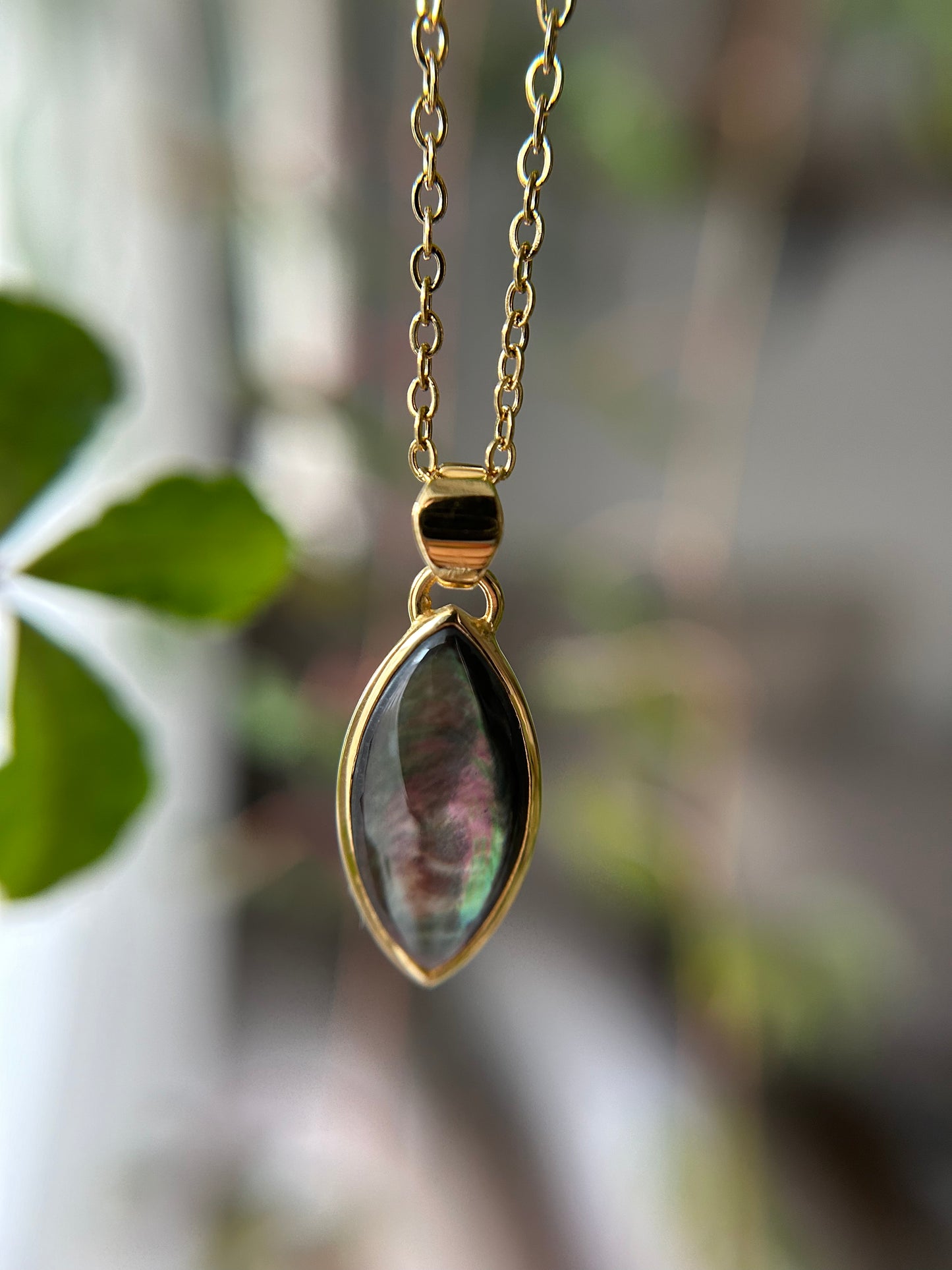 Kettenanhänger Perlmutt, dunkel